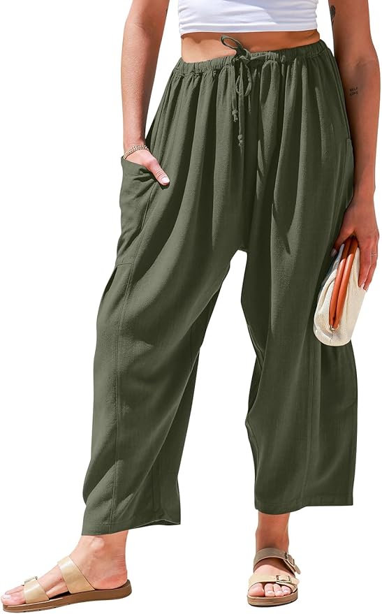 Wide Leg Linen Pants